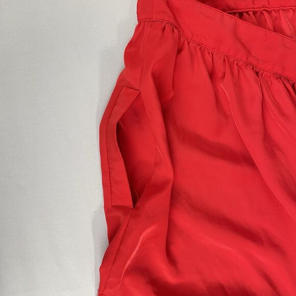 MNG By Mango Cut Out Back Dress  Two Pockets Button Back Women's Large Red - Picture 13 of 15